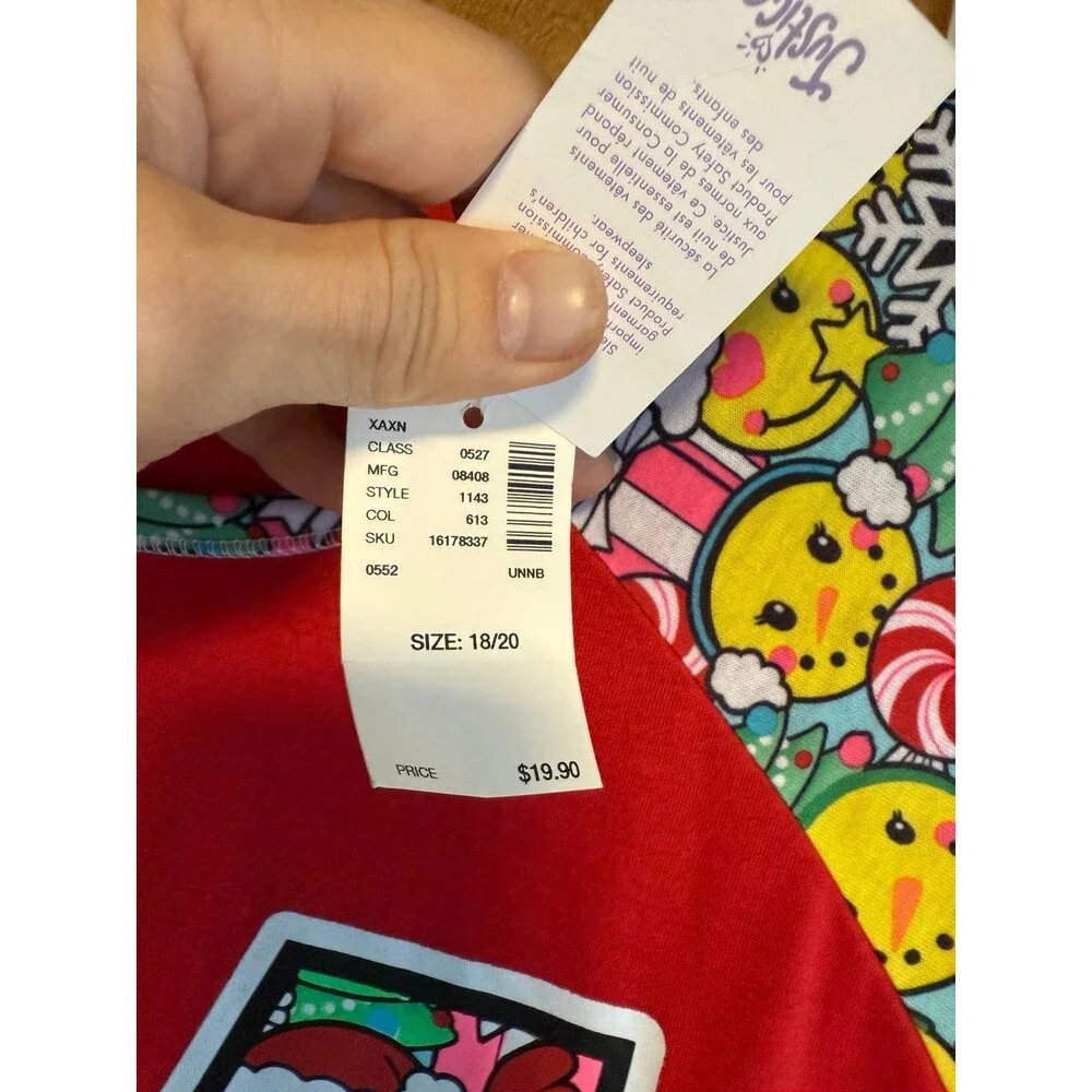 Girls Justice Emoji Night Shirt Sz. 18/20 NWT
